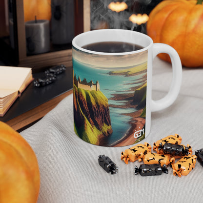 Dunnottar Castle Mug - Stonehaven, Coffee Cup, Tea Cup, Scotland, White