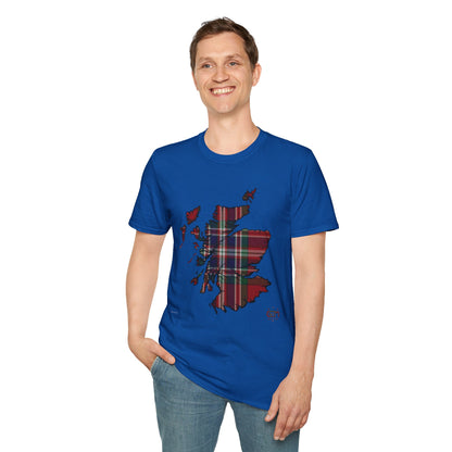 Tartan Scotland Map Softstyle Unisex T-Shirt - MacFarlane Tartan Tee