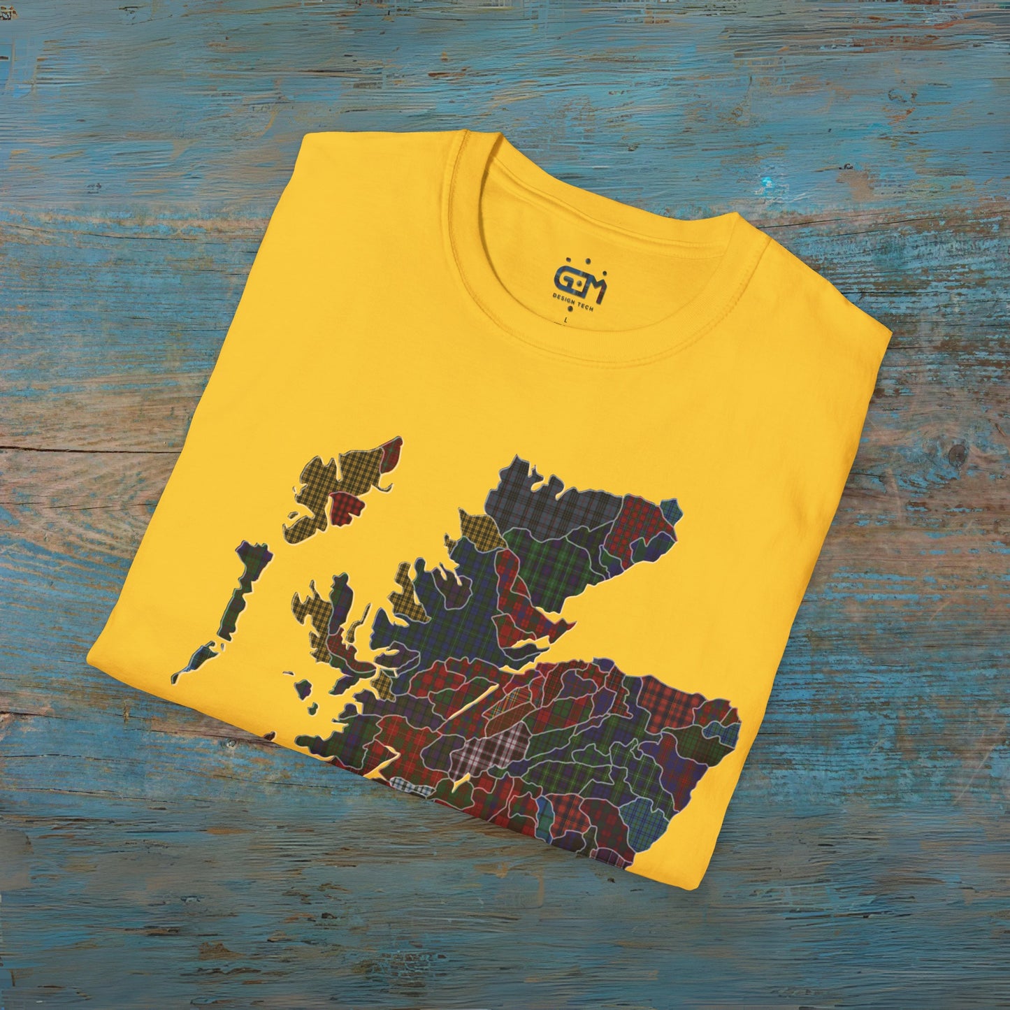 Scotland Tartan Clan Map Softstyle T-Shirt, Unisex Tee, Scotland Shirt, Various Colours