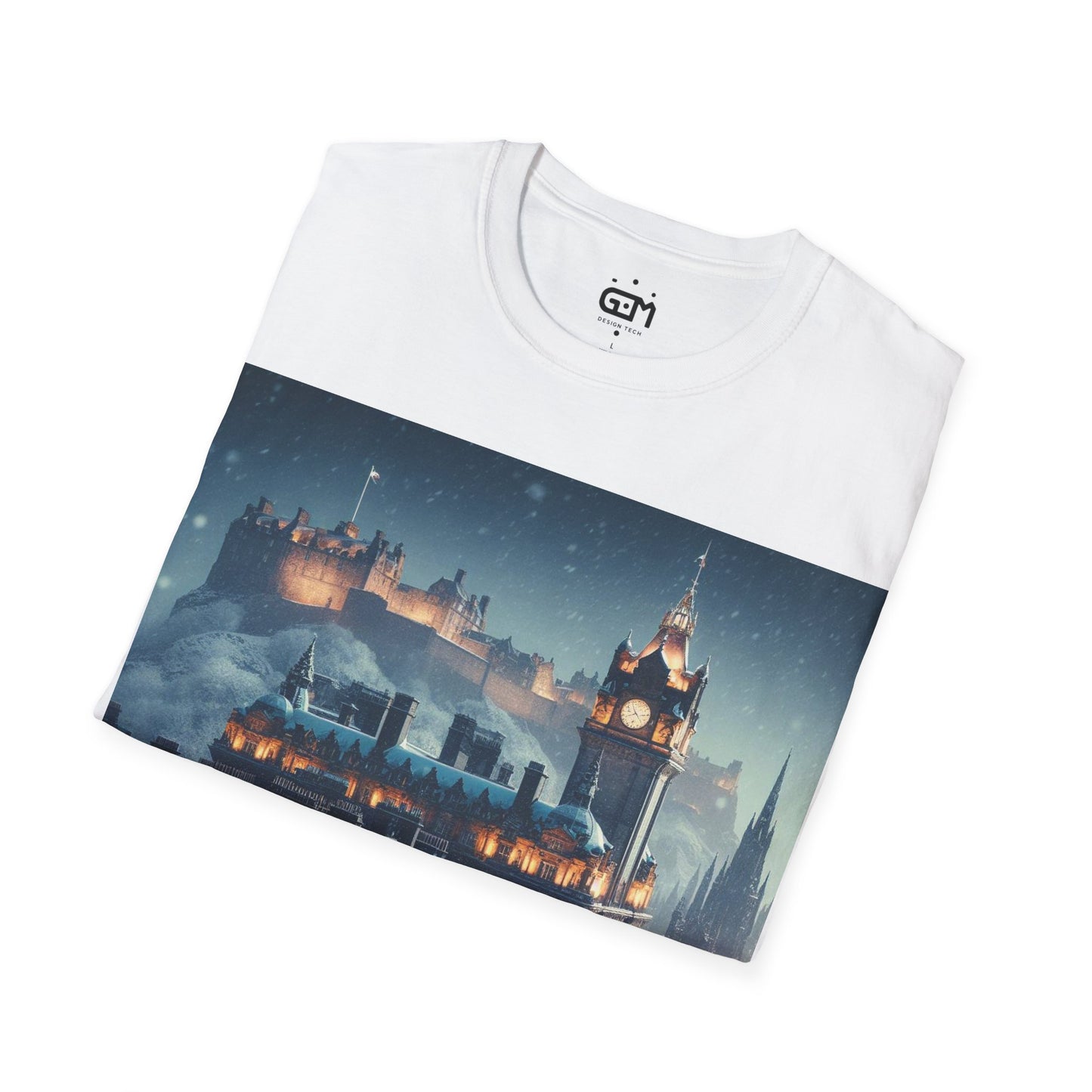 Edinburgh in Winter Softstyle T-Shirt, Unisex Tee, Scotland Shirt, Scottish Landmark, Nature, Scenery, Various Colours