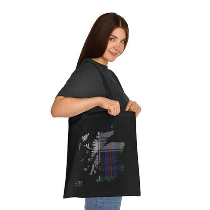 Reversible Scotland Tartan Map Cotton Tote Bag - Argyle Dress Tartan