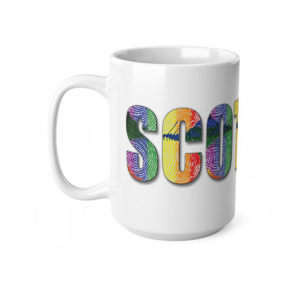 Scotland Lettering Pride Fingerprint Mug, Coffee Cup, Tea Cup, White