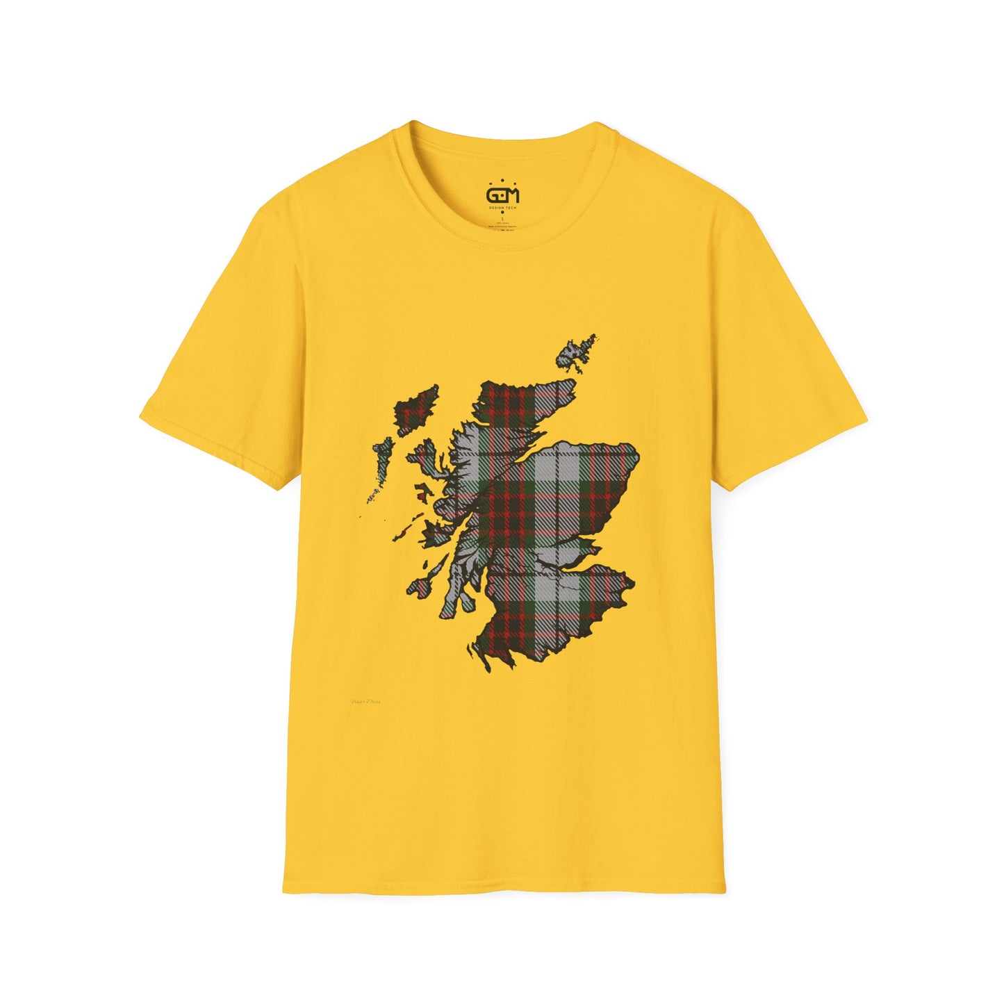 Scotland Tartan Map Softstyle Unisex T-Shirt - Fraser Dress Tartan Tee