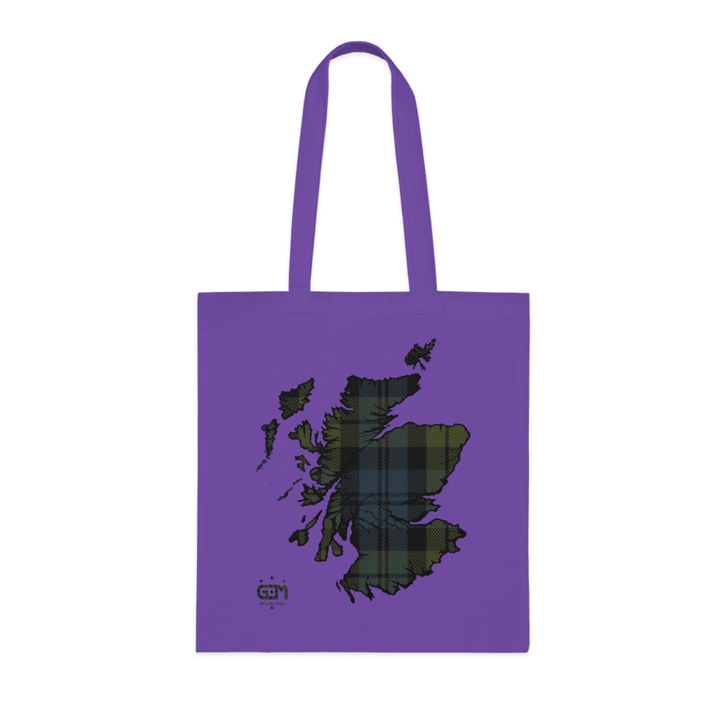 Reversible Scotland Tartan Map Cotton Tote Bag - Campbell Tartan