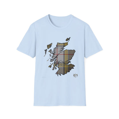 Tartan Ecosse Carte Softstyle T-Shirt Unisexe - Buchanan Dress Tartan Tee 