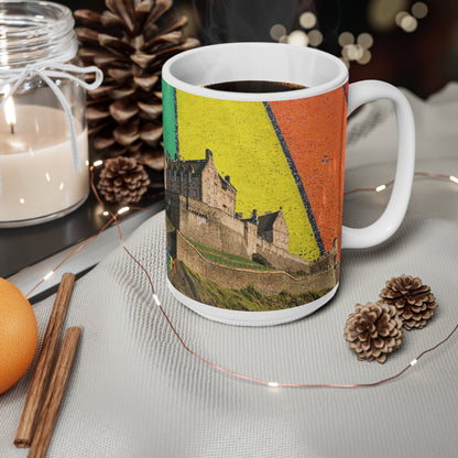 Edinburgh Castle Pride Road Sky Photo Mug, White