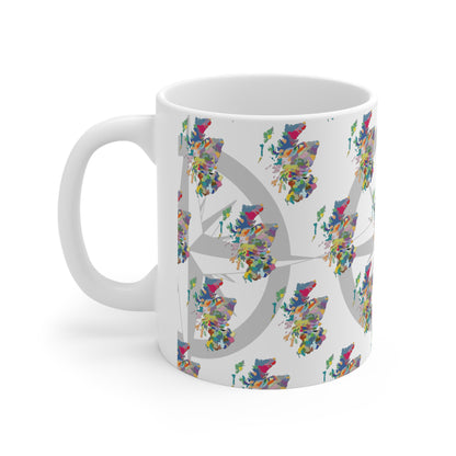 Scotland Colour Map Pattern Mug, Coffee Cup, Tea Cup, White