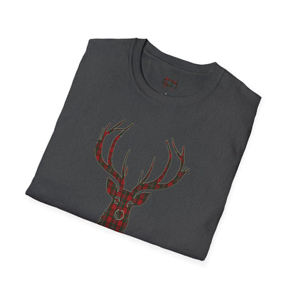 Tartan Stag Softstyle T-Shirt - MacGregor Tartan, Unisex Tee, Scottish Scenery, Various Colours