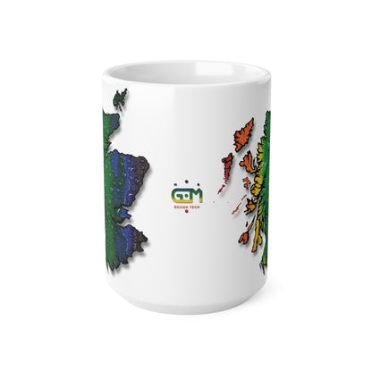 Scotland Map Pride Rain Mug, White