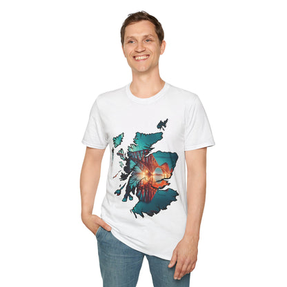 Forth Rail Bridge Scotland Map Softstyle T-Shirt, Unisex Tee, Scotland Shirt, Scottish Landmark, Nature, Scenery, Various Colours