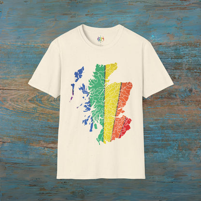 Pride Road Clan Regions Scotland Map Unisex T-Shirt, Various Colours