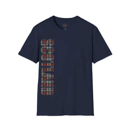 Scotland Lettering Stewart Tartan Softstyle T-Shirt, Unisex Tee, Various Colours