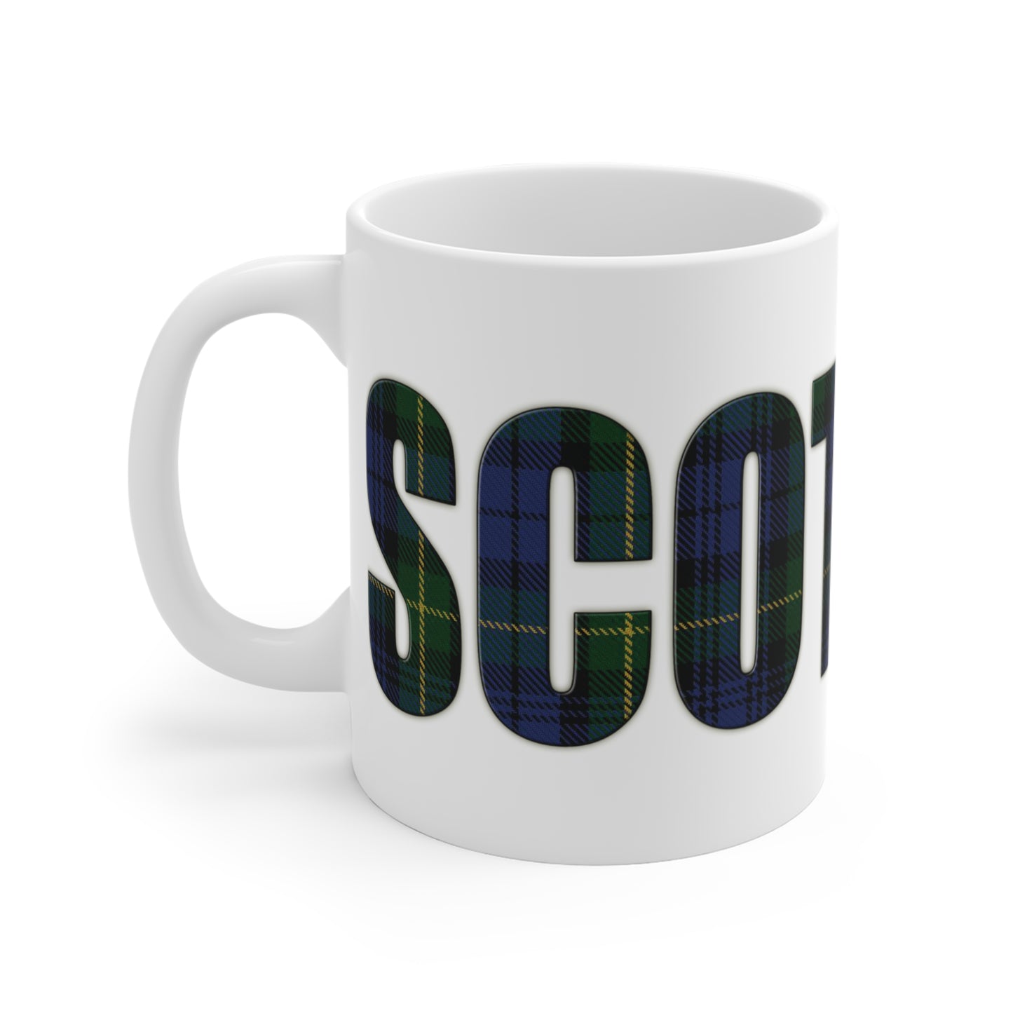 Scotland Lettering Tartan Mug 11oz, Gordon Tartan