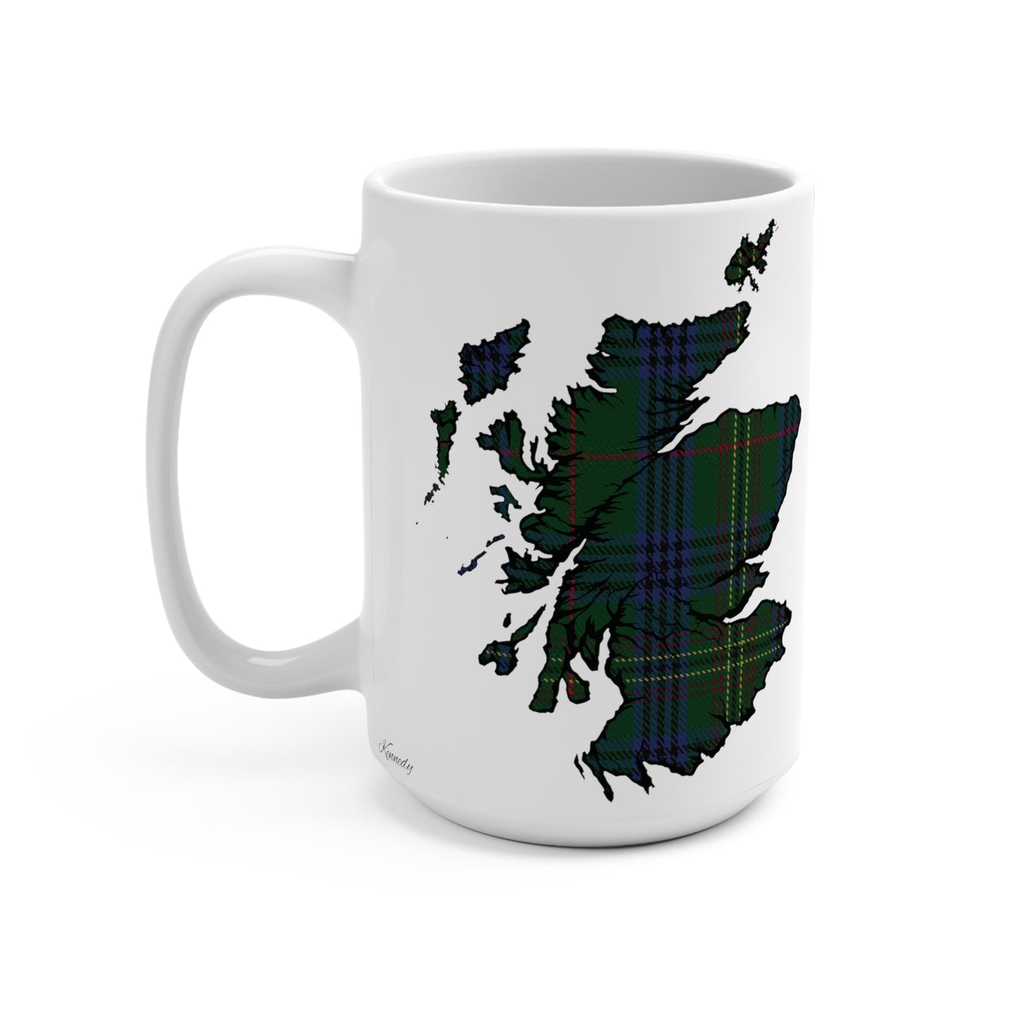 Scotland Map Mug 15oz, Kennedy Tartan