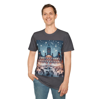 Glasgow George Square Winter Softstyle T-Shirt, Unisex Tee, Scotland Shirt, Scottish Landmark, Nature, Scenery, Various Colours