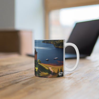 Urquhart Castle Mug - Loch Ness, Coffee Cup, Tea Cup, Scotland, White