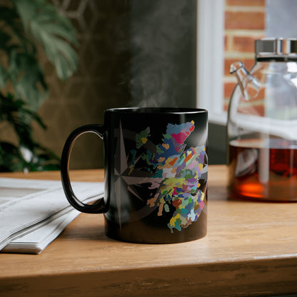 Carte des clans d'Écosse Art Mug, tasse à café, tasse à thé, noir