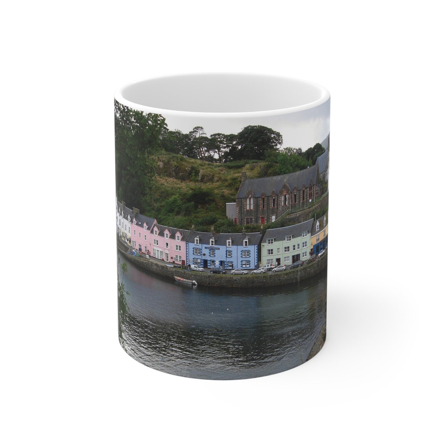 Portree Isle of Skye Photo Mug, Scotland Mug, Tea Cup, Coffee Cup, Scottish Landmarks, Coloured Buildings, Nature, Scenery, White