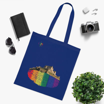 Pride Fingerprint Rock Edinburgh Castle Cotton Tote Bag