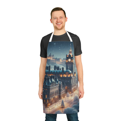 Edinburgh in Winter Apron, Scotland Apron, Scottish Art, Scotland Landmarks, Cooking Apparel, Chef Accessory, Edinburgh