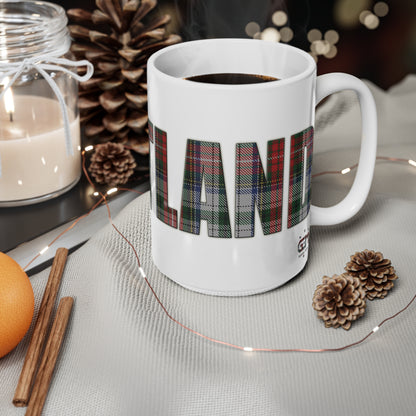 Scotland Tartan Mug - Stewart, Coffee Cup, Tea Cup, Scotland, White