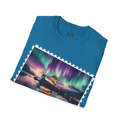 Postcard Eilean Donan Castle Art Softstyle T-Shirt, Unisex Tee, Scotland Shirt, Various Colours