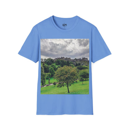 Princes Street Gardens & Edinburgh Castle Photo Softstyle T-Shirt, Unisex Tee, Various Colours