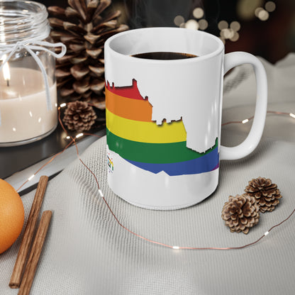 Edinburgh Castle Pride Progress Art Mug, White