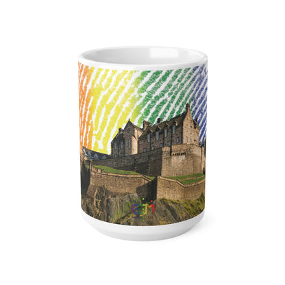 Edinburgh Castle Pride Fingerprint Sky Photo Mug, White