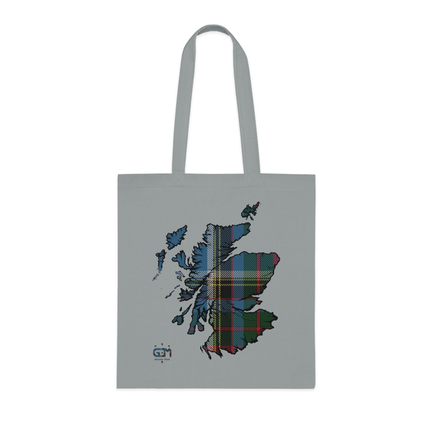 Reversible Scotland Tartan Map Cotton Tote Bag - Anderson Old Tartan