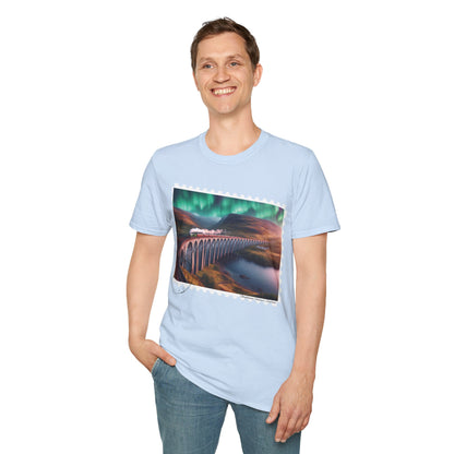 Postcard Glenfinnan Viaduct Art Softstyle T-Shirt, Unisex Tee, Scotland Shirt, Various Colours