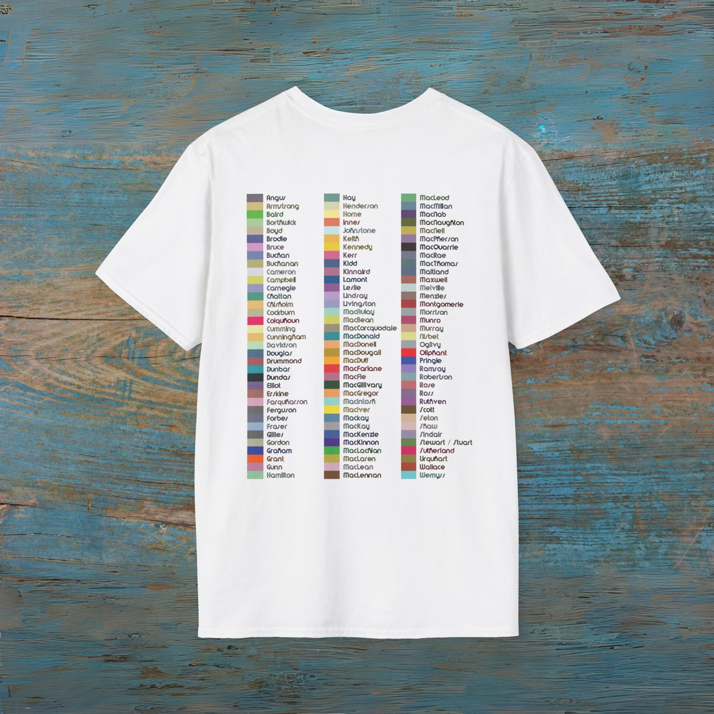 Scotland Clan Map Softstyle T-Shirt, Unisex Tee, Scotland Shirt, Various Colours