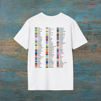 Scotland Clan Map Softstyle T-Shirt, Unisex Tee, Scotland Shirt, Various Colours