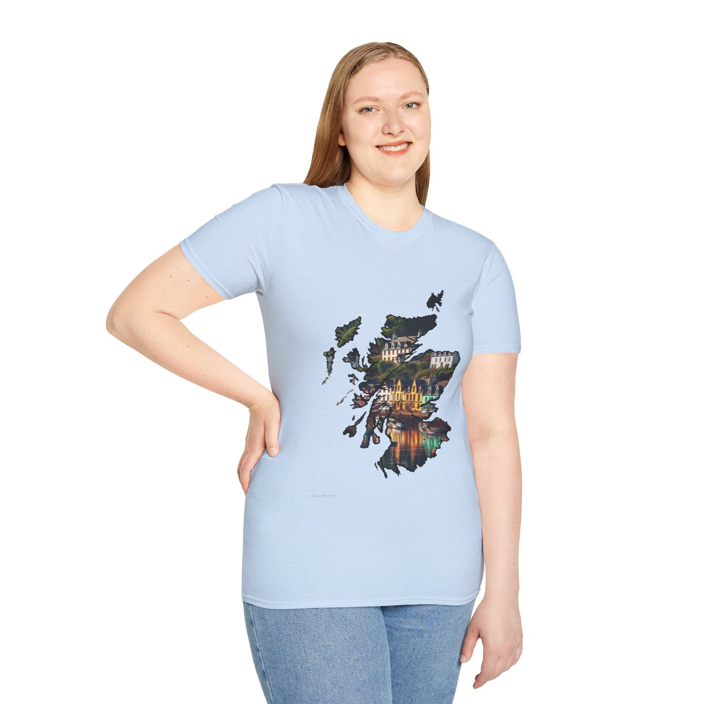 Portree Isle of Skye Scotland Map Softstyle Unisex T-Shirt, Scotland Shirt, Scottish Landmark Tee