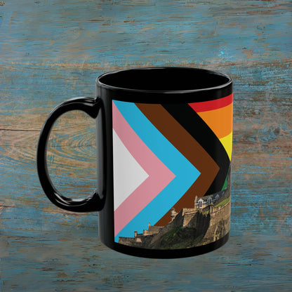 Edinburgh Castle Pride Progress Sky Photo Mug, Black