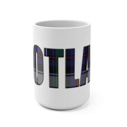 Scotland Lettering Tartan Mug 15oz, Argyle Dress Tartan