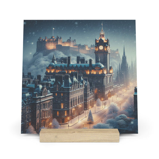 Winter Collection Gallery Stand Edinburgh, Oak Picture Stand, Scotland Art, Scenery, Landmarks, Various Sizes