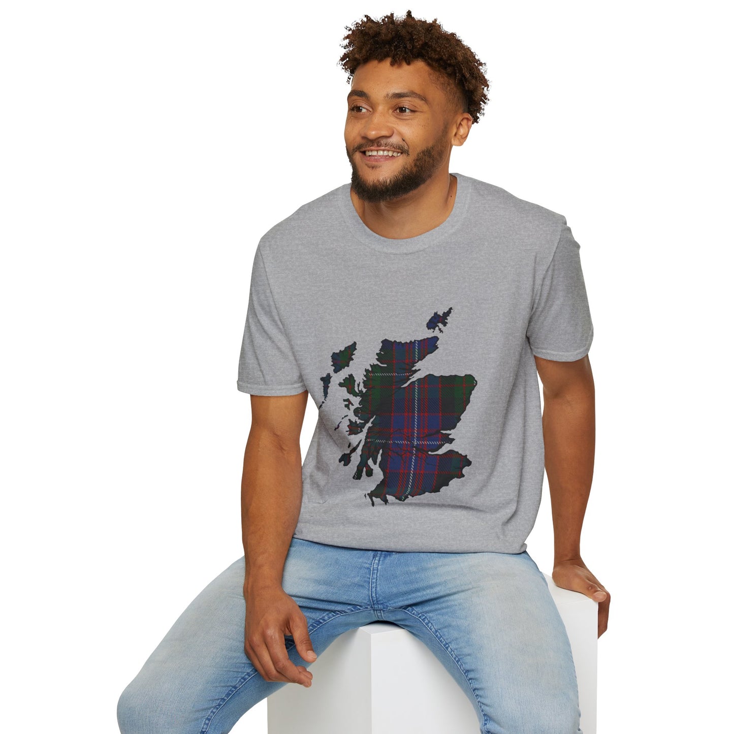 Scotland Tartan Map Softstyle Unisex T-Shirt - Rankin Tartan Tee