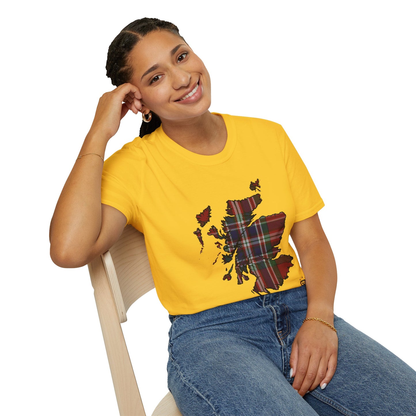 Tartan Scotland Map Softstyle Unisex T-Shirt - MacFarlane Tartan Tee