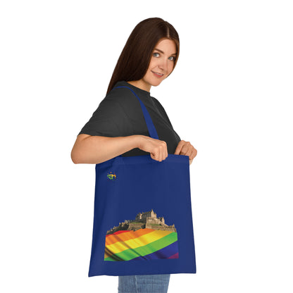 Pride Flag Rock Edinburgh Castle Cotton Tote Bag