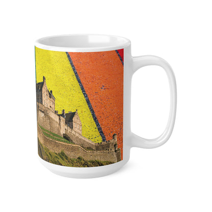 Edinburgh Castle Pride Road Sky Photo Mug, White