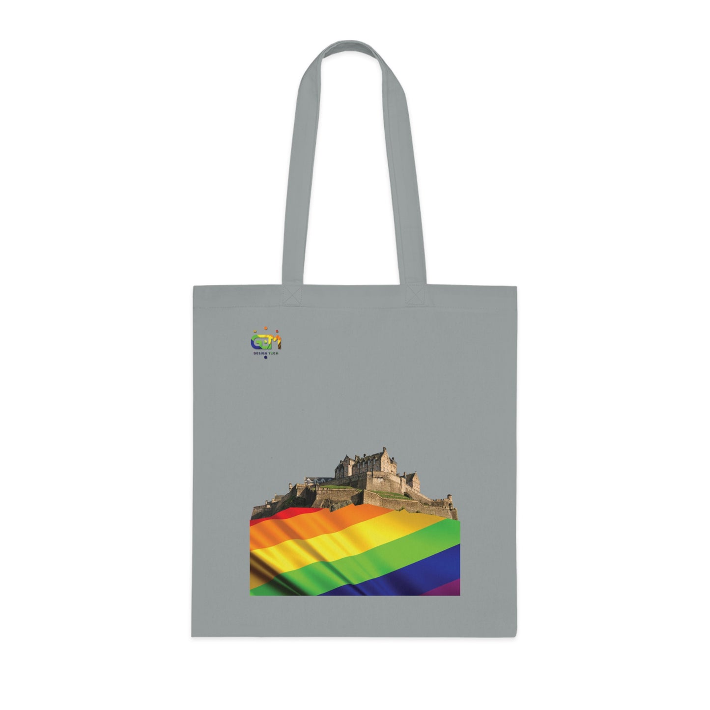 Pride Flag Rock Edinburgh Castle Cotton Tote Bag