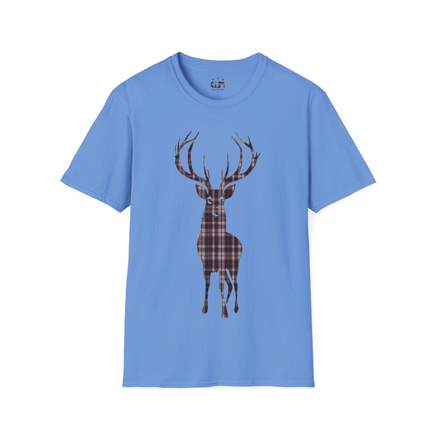 Tartan Stag Softstyle T-Shirt - MacPherson Tartan, Unisex Tee, Scottish Scenery, Various Colours