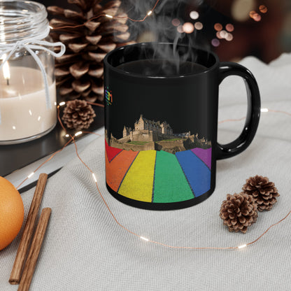 Pride Road Rock Edinburgh Castle Photo Mug, Black