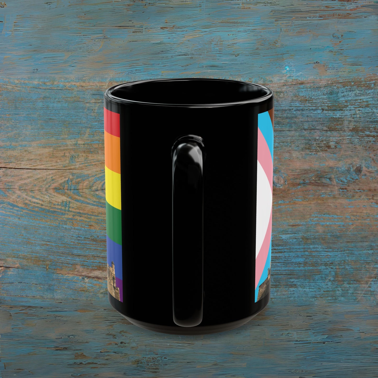 Edinburgh Castle Pride Progress Sky Photo Mug, Black