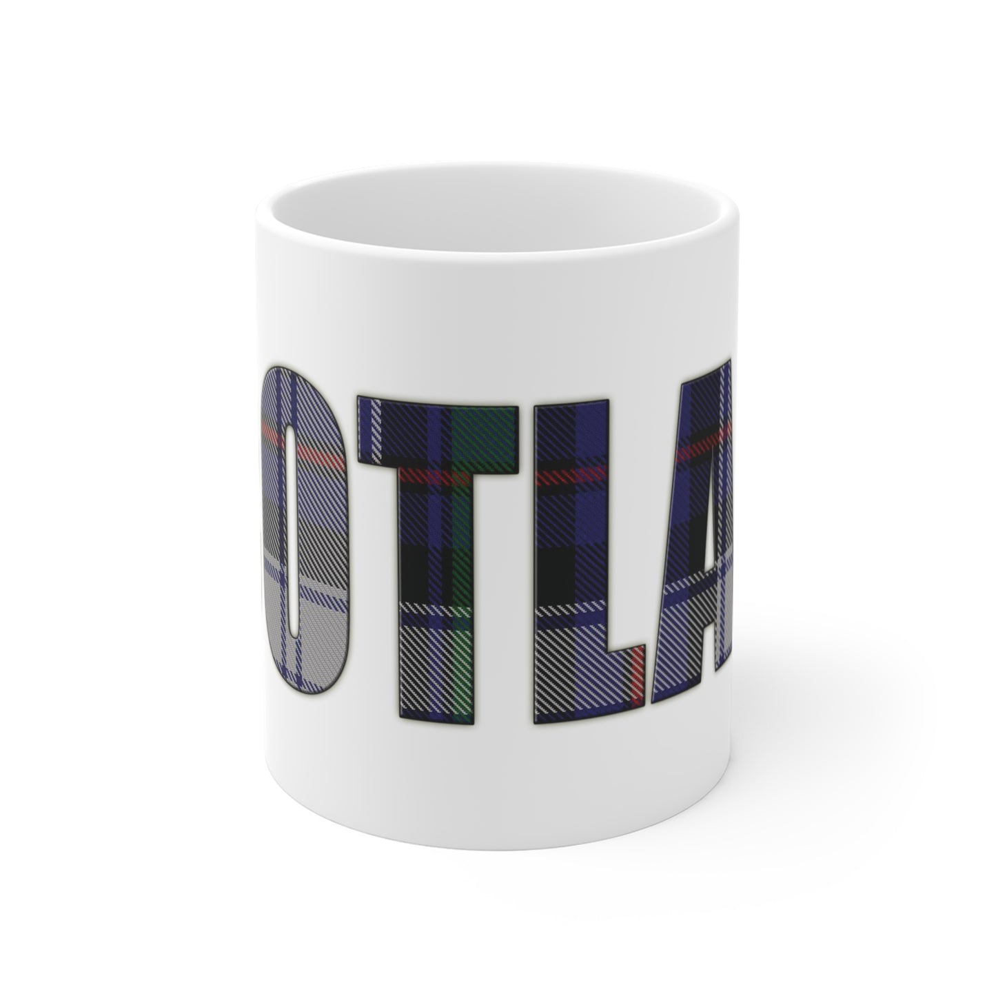 Scotland Lettering Tartan Mug 11oz, Argyle Dress Tartan