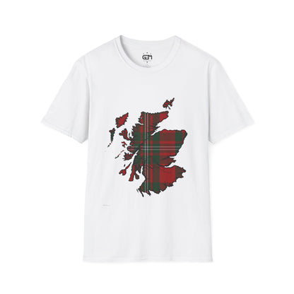 Scotland Tartan Map Softstyle Unisex T-Shirt - MacGregor Tartan Tee