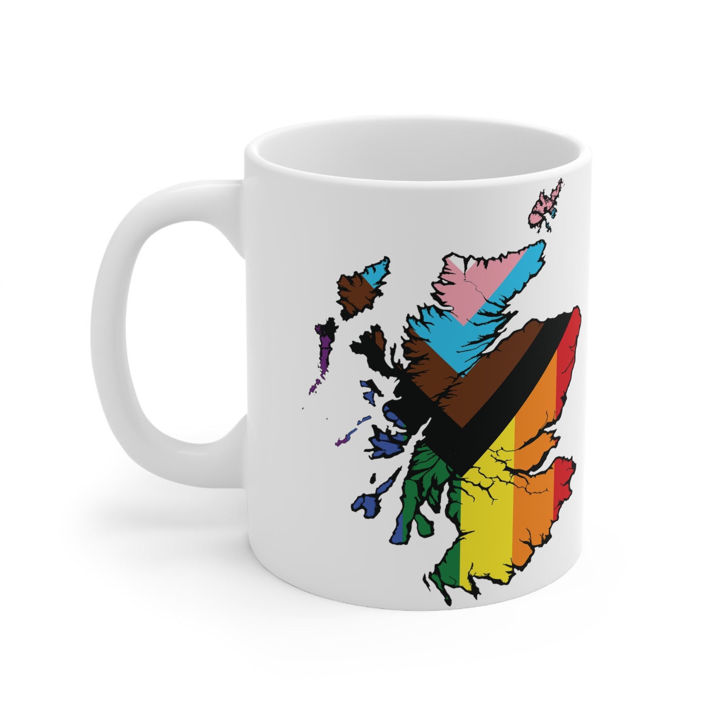 Scotland Map Pride Progress Mug, White