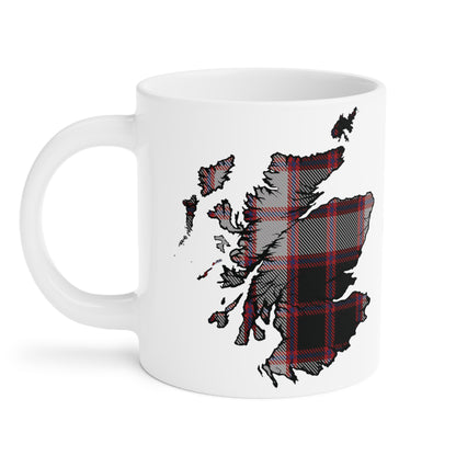 Scotland Tartan Map Mug - MacPherson Tartan, Various Sizes