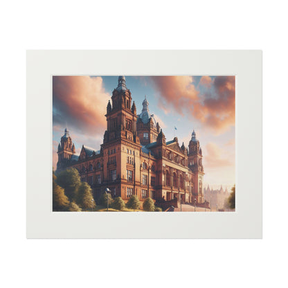 Glasgow's Kelvingrove Fine Art Print, Scotland Art, Paper Frame, Various Sizes, Horizontal